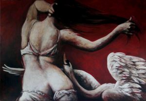 Léda- Acrylique sur lin; 130,100cm. 2000€